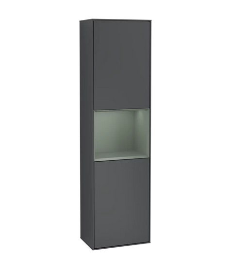 Пенал Villeroy & Boch Finion 41,8x151,6х27 см петли слева с подсветкой МДФ темно-синий матовый лак/оливковый матовый лак F460GMHG