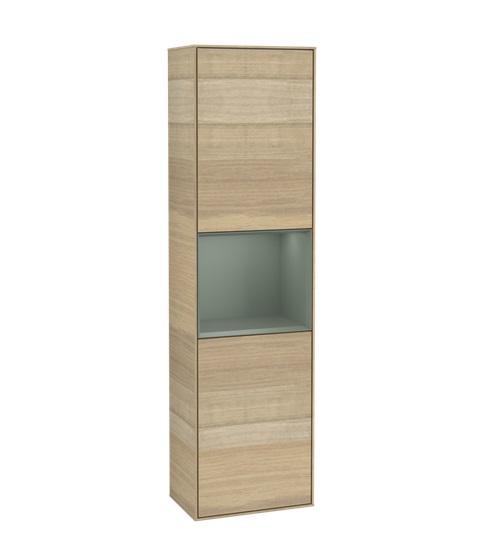 Пенал Villeroy & Boch Finion 41,8x151,6х27 см петли слева с подсветкой ДСП шпон дуба/оливковый матовый лак F460GMPC