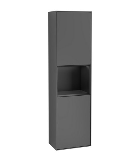 Пенал Villeroy & Boch Finion 41,8x151,6х27 см петли слева с подсветкой МДФ антрацит матовый лак/черный матовый лак F460PDGK