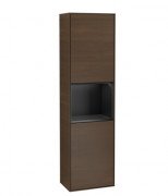 Пенал Villeroy & Boch Finion 41,8x151,6х27 см петлі зліва з підсвічуванням ДСП шпон волоського горіха/чорний матовий лак F460PDGN