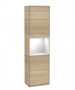 Пенал Villeroy & Boch Finion 41,8x151,6х27 см петлі зліва з підсвічуванням ДСП шпон дуба/глянсовий білий лак F460GFPC