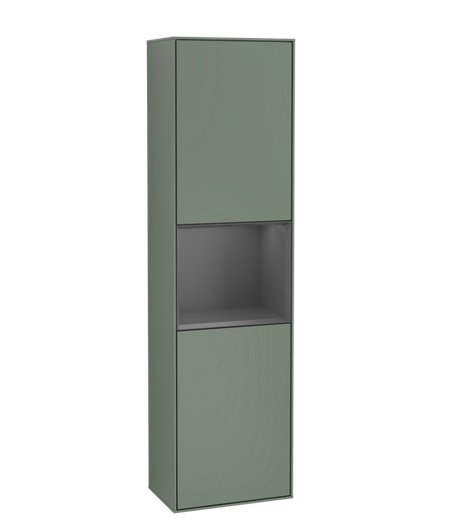 Пенал Villeroy & Boch Finion 41,8x151,6х27 см петли слева с подсветкой МДФ оливковый матовый лак/антрацит матовый лак F460GKGM