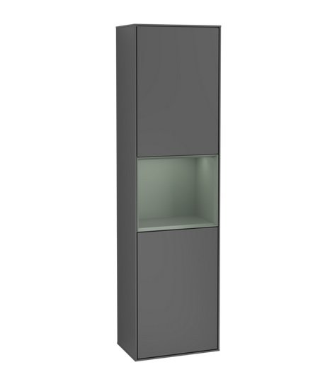 Пенал Villeroy & Boch Finion 41,8x151,6х27 см петлі зліва з підсвічуванням МДФ антрацит матовий лак/оливковий матовий лак F460GMGK