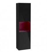 Пенал Villeroy & Boch Finion 41,8x151,6х27 см петлі зліва з підсвічуванням МДФ глянсовий чорний лак/півон матовий лак F460HBPH