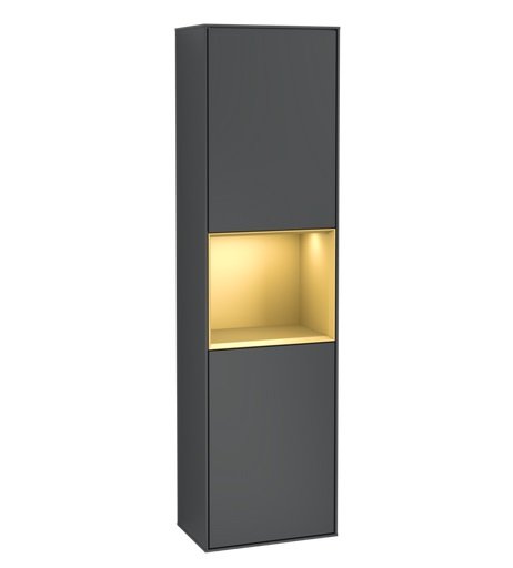 Пенал Villeroy & Boch Finion 41,8x151,6х27 см петлі зліва з підсвічуванням МДФ темно-синій матовий лак/золотий матовий лак F460HFHG