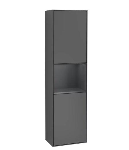 Пенал Villeroy & Boch Finion 41,8x151,6х27 см петлі зліва з підсвічуванням МДФ антрацит матовий лак/темно-синій матовий лак F460HGGK