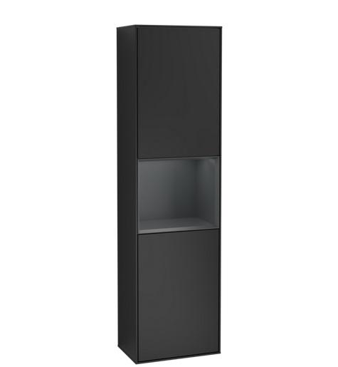 Пенал Villeroy & Boch Finion 41,8x151,6х27 см петлі зліва з підсвічуванням МДФ чорний матовий лак/темно-синій матовий лак F460HGPD