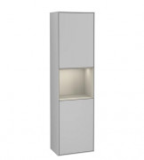 Пенал Villeroy & Boch Finion 41,8x151,6х27 см петлі зліва з підсвічуванням МДФ світло-сірий матовий лак/пісок матовий лак F460HHGJ