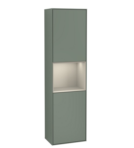 Пенал Villeroy & Boch Finion 41,8x151,6х27 см петли слева с подсветкой МДФ оливковый матовый лак/песок матовый лак F460HHGM