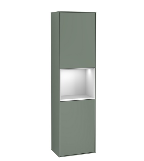 Пенал Villeroy & Boch Finion 41,8x151,6х27 см петли слева с подсветкой МДФ оливковый матовый лак/белый матовый лак F460MTGM