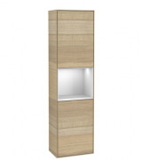 Пенал Villeroy & Boch Finion 41,8x151,6х27 см петлі зліва з підсвічуванням ДСП шпон дуба/білий матовий лак F460MTPC