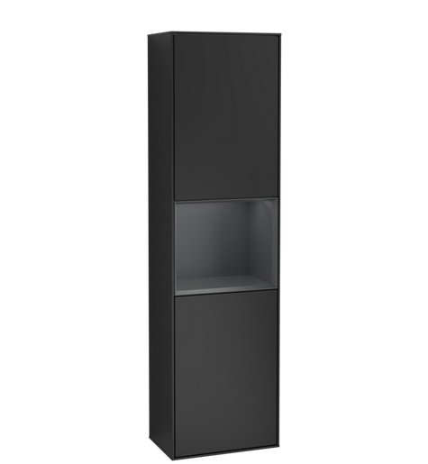 Пенал Villeroy & Boch Finion 41,8x151,6х27 см петлі зліва з підсвічуванням МДФ чорний матовий лак/темно-синій матовий лак F460HGPD