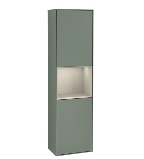 Пенал Villeroy & Boch Finion 41,8x151,6х27 см петлі зліва з підсвічуванням МДФ оливковий матовий лак/пісок матовий лак F460HHGM