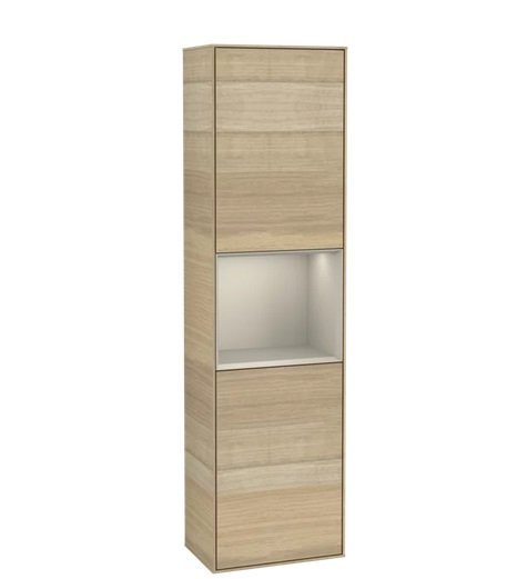 Пенал Villeroy & Boch Finion 41,8x151,6х27 см петли слева с подсветкой ДСП шпон дуба/песок матовый лак F460HHPC