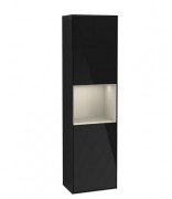 Пенал Villeroy & Boch Finion 41,8x151,6х27 см петлі зліва з підсвічуванням МДФ глянсовий чорний лак/пісок матовий лак F460HHPH