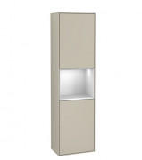 Пенал Villeroy & Boch Finion 41,8x151,6х27 см петлі зліва з підсвічуванням МДФ пісок матовий лак/білий матовий лак F460MTHH