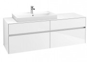 Тумба под раковину Villeroy & Boch Collaro 160х50 см с подсветкой ДСП матовый белый C029B0MS