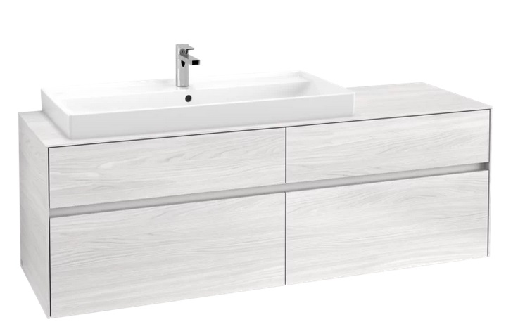 Тумба під раковину Villeroy & Boch Collaro 160х50 см із підсвічуванням ДСП біле дерево C029B0E8