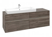 Тумба под раковину Villeroy & Boch Collaro 160х50 см с подсветкой ДСП каменный дуб C029B0RK