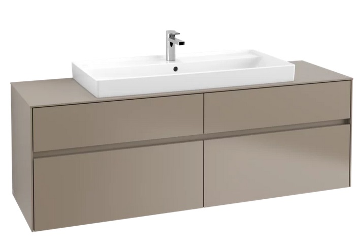 Тумба под раковину Villeroy & Boch Collaro 160х50 см с подсветкой ДСП трюфель серый  C031B0VG