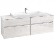 Тумба под раковину Villeroy & Boch Collaro 160х50 см с подсветкой ДСП белое дерево C031B0E8