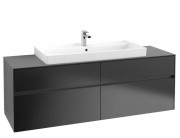 Тумба під раковину Villeroy & Boch Collaro 160х50 см із підсвічуванням МДФ чорний матовий лак C031B0PD