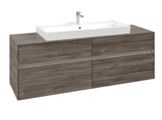 Тумба під раковину Villeroy & Boch Collaro 160х50 см із підсвічуванням ДСП кам'яний дуб C031B0RK