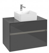 Тумба під раковину Villeroy & Boch Collaro 80х50 см із підсвічуванням МДФ глянсовий сірий C037B0FP