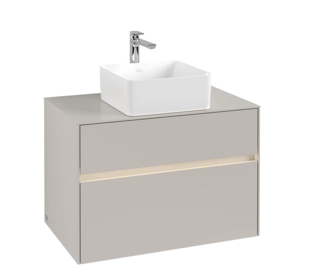 Тумба під раковину Villeroy & Boch Collaro 80х50 см із підсвічуванням ДСП м'який сірий C037B0VK