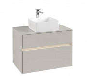 Тумба под раковину Villeroy & Boch Collaro 80х50 см с подсветкой ДСП мягкий серый C037B0VK