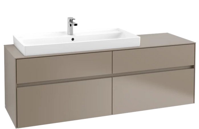 Тумба под раковину Villeroy & Boch Collaro 160х50 см с подсветкой ДСП трюфель серый C029B0VG