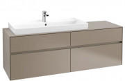 Тумба под раковину Villeroy & Boch Collaro 160х50 см с подсветкой ДСП трюфель серый C029B0VG