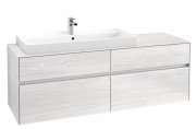 Тумба под раковину Villeroy & Boch Collaro 160х50 см с подсветкой ДСП белое дерево  C029B0E8