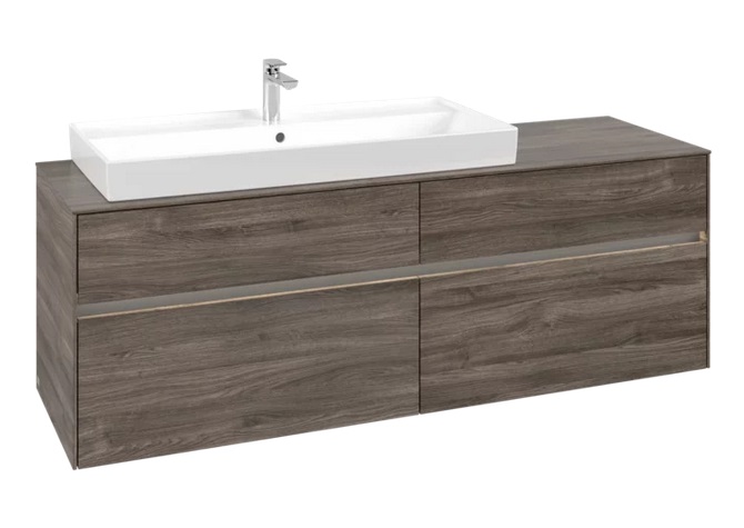 Тумба под раковину Villeroy & Boch Collaro 160х50 см с подсветкой ДСП каменный дуб C029B0RK