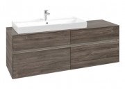 Тумба під раковину Villeroy & Boch Collaro 160х50 см із підсвічуванням ДСП кам'яний дуб C029B0RK