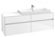 Тумба під раковину Villeroy & Boch Collaro 160х50 см із підсвічуванням МДФ глянсовий білий C030B0DH