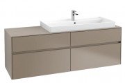 Тумба під раковину Villeroy & Boch Collaro 160х50 см із підсвічуванням ДСП трюфель сірий C030B0VG