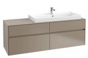 Тумба під раковину Villeroy & Boch Collaro 160х50 см із підсвічуванням ДСП трюфель сірий C030B0VG