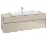 Тумба під раковину Villeroy & Boch Collaro 160х50 см із підсвічуванням ДСП м'який сірий C031B0VK