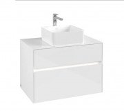 Тумба під раковину Villeroy & Boch Collaro 80х50 см із підсвічуванням МДФ глянсовий білий C037B0DH