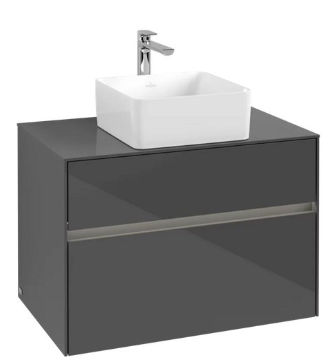 Тумба под раковину Villeroy & Boch Collaro 80х50 см с подсветкой МДФ глянцевый серый C037B0FP