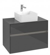 Тумба под раковину Villeroy & Boch Collaro 80х50 см с подсветкой МДФ глянцевый серый C037B0FP