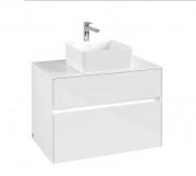 Тумба под раковину Villeroy & Boch Collaro 80х50 см с подсветкой ДСП матовый белый C037B0MS