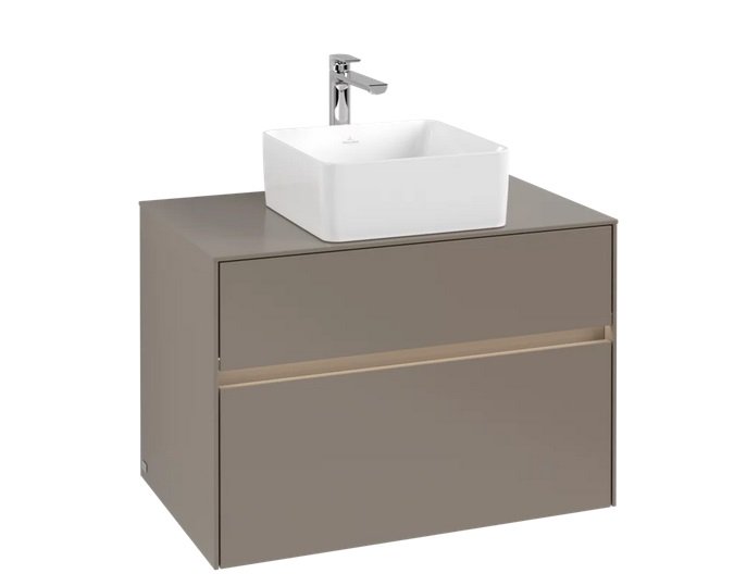Тумба під раковину Villeroy & Boch Collaro 80х50 см із підсвічуванням ДСП трюфель сірий C037B0VG