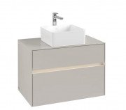 Тумба под раковину Villeroy & Boch Collaro 80х50 см с подсветкой ДСП мягкий серый C037B0VK