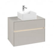 Тумба под раковину Villeroy & Boch Collaro 80х50 см с подсветкой ДСП мягкий серый C037B0VK