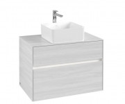 Тумба под раковину Villeroy & Boch Collaro 80х50 см с подсветкой ДСП белое дерево C037B0E8