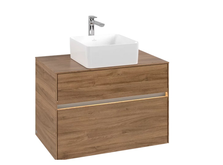 Тумба под раковину Villeroy & Boch Collaro 80х50 см с подсветкой ДСП дуб канзас C037B0RH