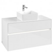 Тумба под раковину Villeroy & Boch Collaro 100х50 см с подсветкой МДФ глянцевый белый C038B0DH