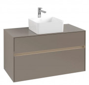 Тумба под раковину Villeroy & Boch Collaro 100х50 см с подсветкой ДСП трюфель серый C038B0VG